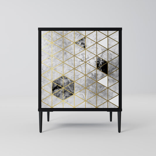 ASHEN ARIA 1-Door Sideboard in Black Finish