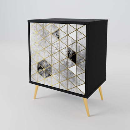 ASHEN ARIA 1-Door Sideboard in Black Finish