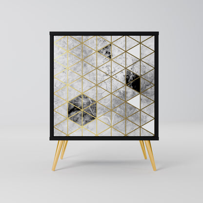 ASHEN ARIA 1-Door Sideboard in Black Finish