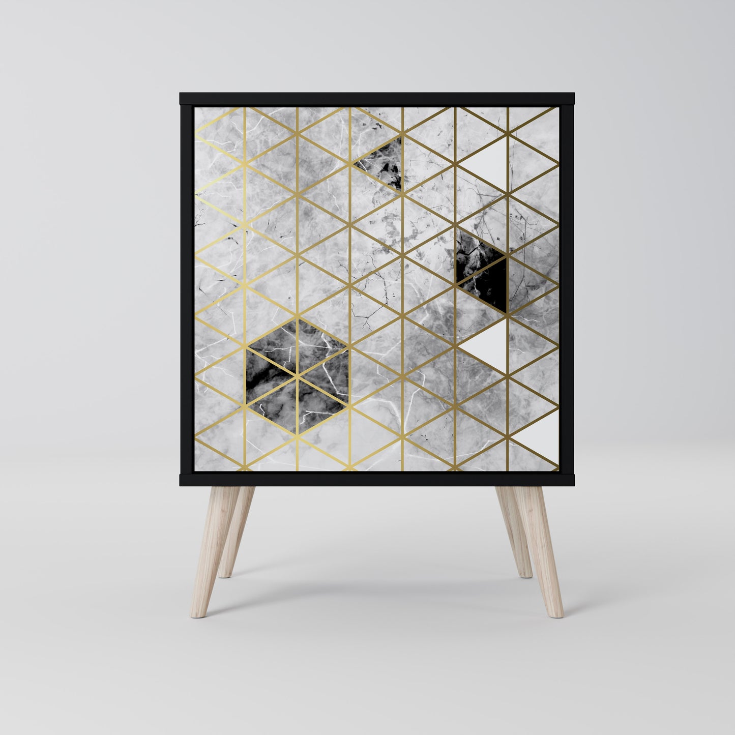 ASHEN ARIA 1-Door Sideboard in Black Finish