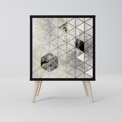 ASHEN ARIA 1-Door Sideboard in Black Finish