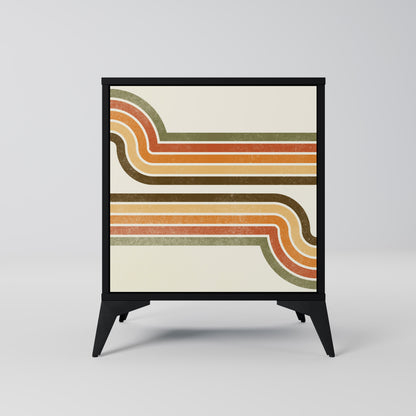 EXCEPTIONAL STREAM 1-Door Sideboard in Black Finish