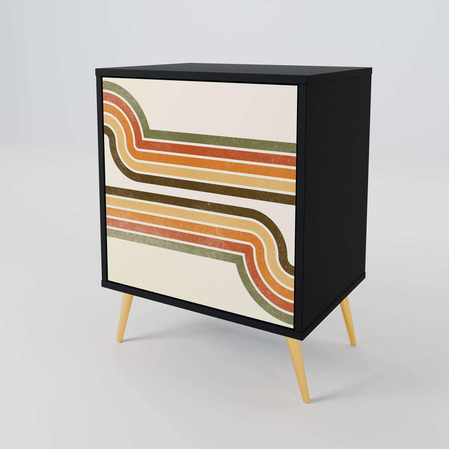 EXCEPTIONAL STREAM 1-Door Sideboard in Black Finish