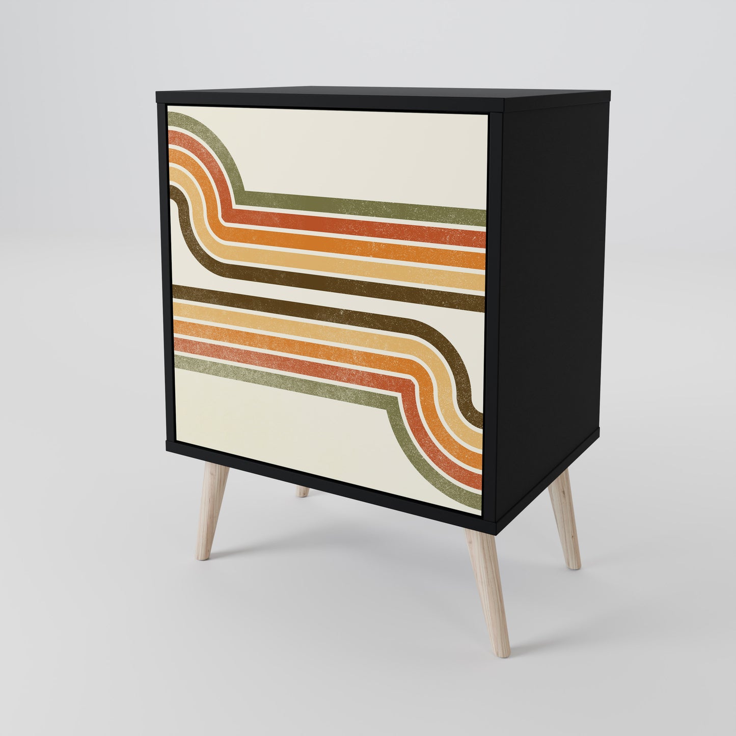 EXCEPTIONAL STREAM 1-Door Sideboard in Black Finish