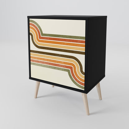 EXCEPTIONAL STREAM 1-Door Sideboard in Black Finish