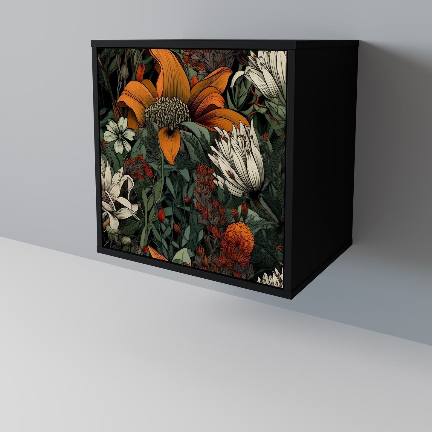 MIDNIGHT SPROUT 1-Door Sideboard in Black Finish