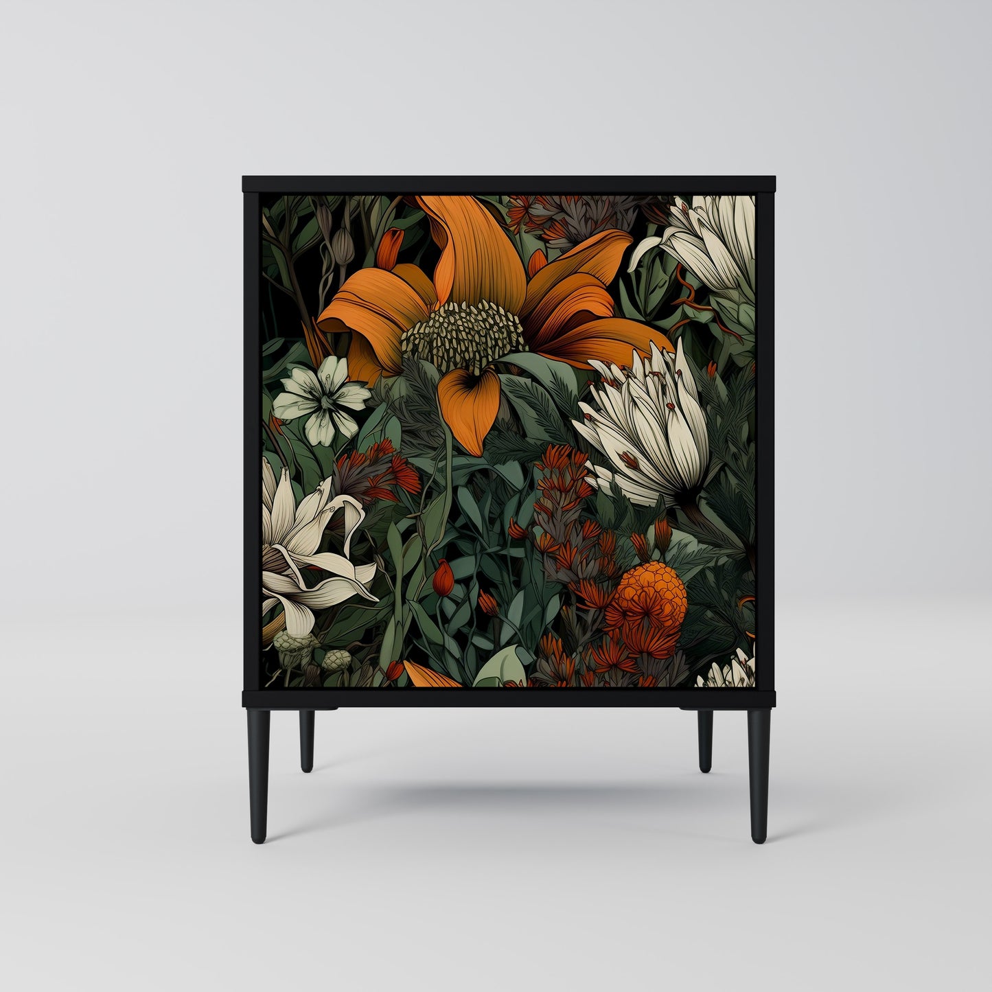 MIDNIGHT SPROUT 1-Door Sideboard in Black Finish