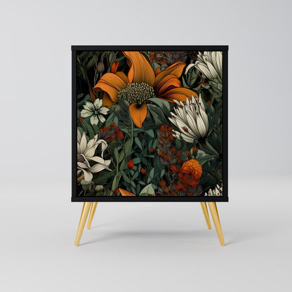 MIDNIGHT SPROUT 1-Door Sideboard in Black Finish