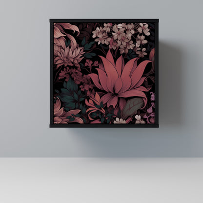 FLORAL WHISPER 1-Door Sideboard in Black Finish