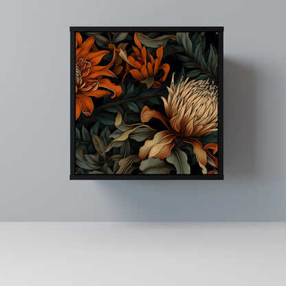 DAWN BLOOM 1-Door Sideboard in Black Finish