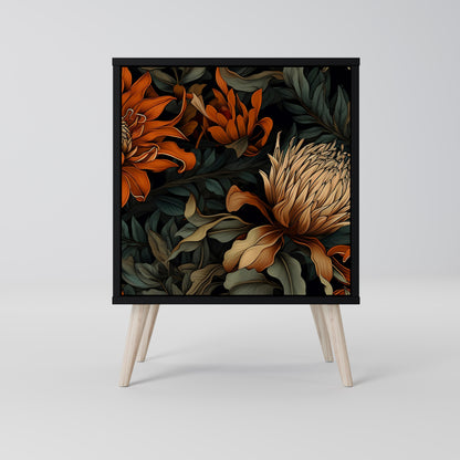 DAWN BLOOM 1-Door Sideboard in Black Finish