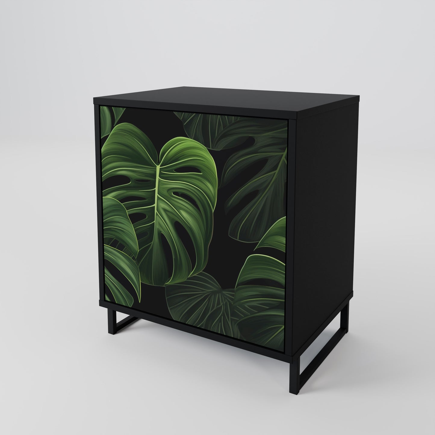 INFINITE MONSTERA 1-Door Sideboard in Black Finish