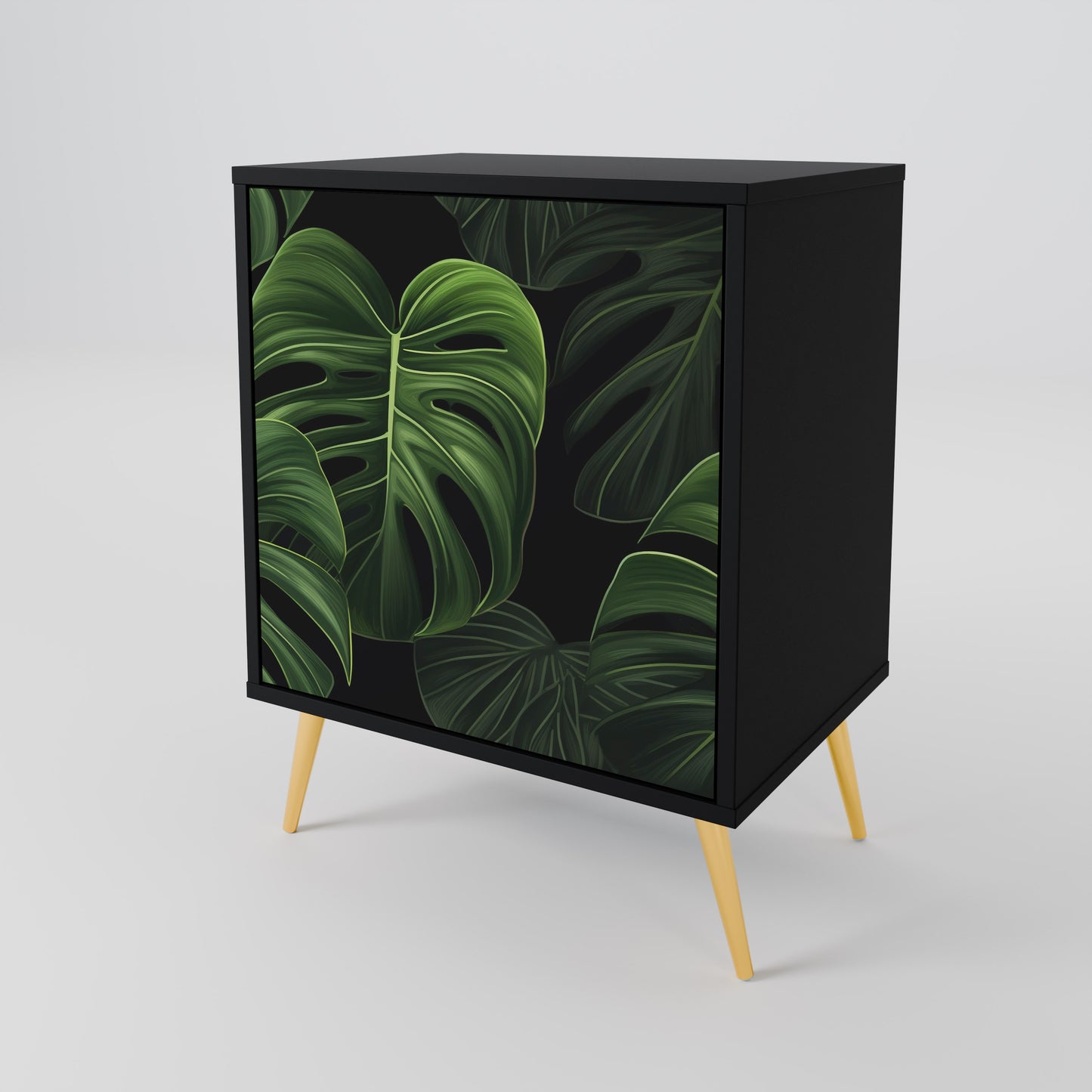 INFINITE MONSTERA 1-Door Sideboard in Black Finish