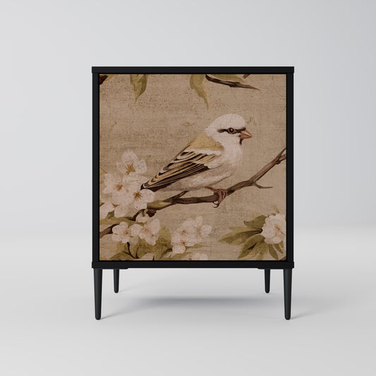 PETAL DISTINGUISH 1-Door Sideboard in Black Finish