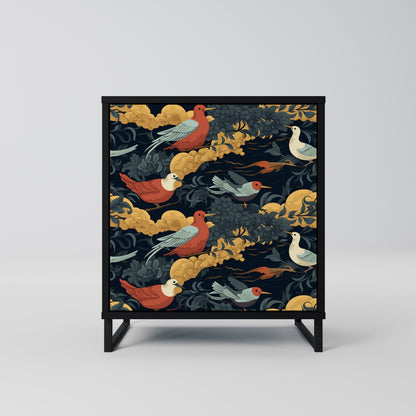 FOWLY DAZE 1-Door Sideboard in Black Finish