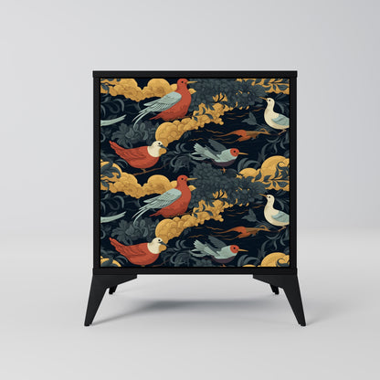 FOWLY DAZE 1-Door Sideboard in Black Finish