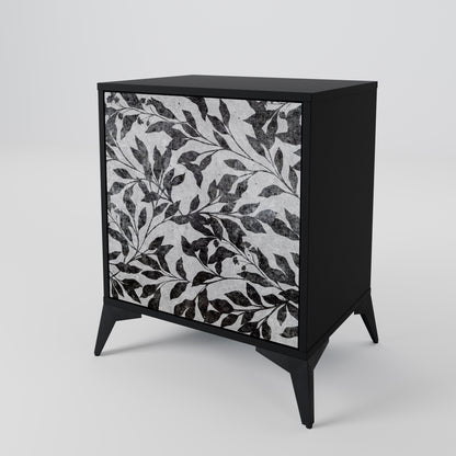 CHARCOAL SPROUT 1-Door Sideboard in Black Finish