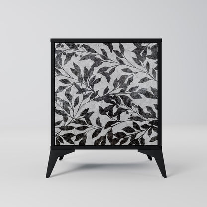 CHARCOAL SPROUT 1-Door Sideboard in Black Finish