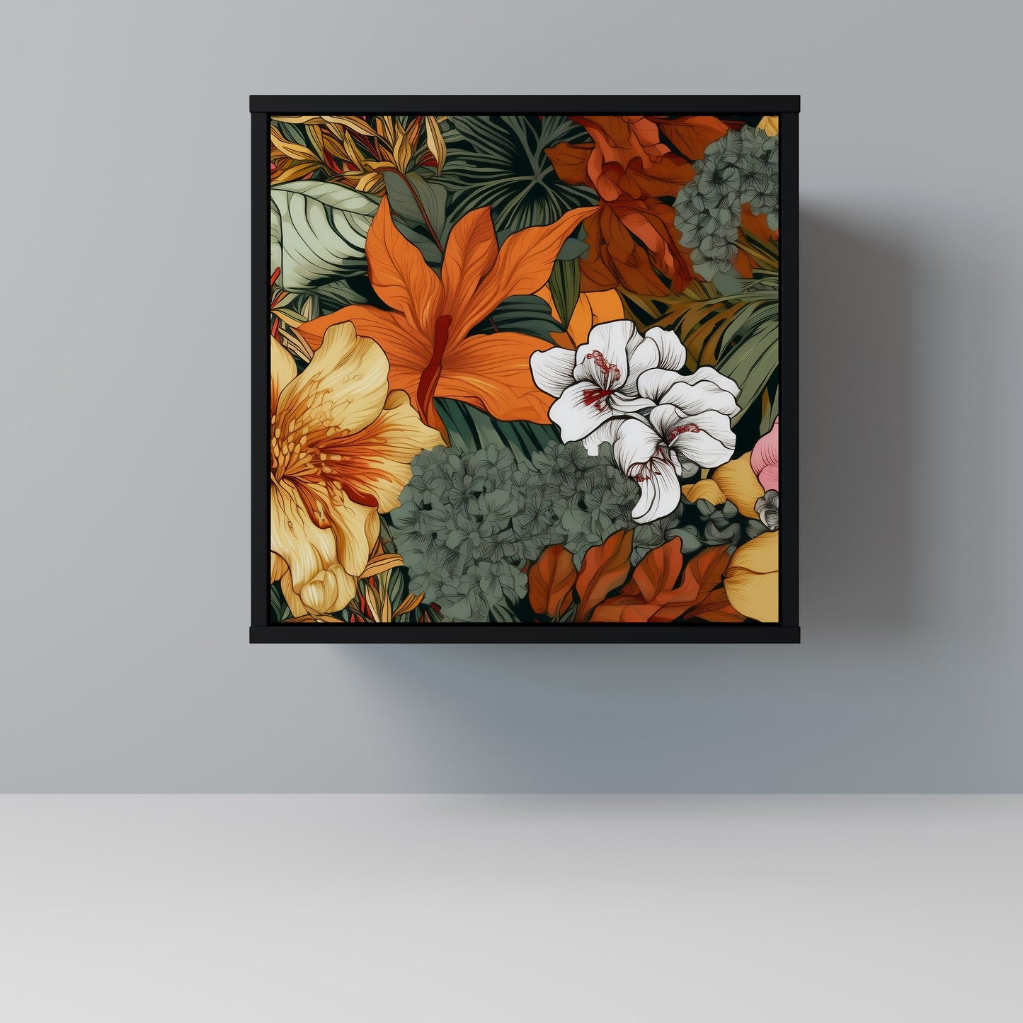 RADIANT FLORA 1-Door Sideboard in Black Finish