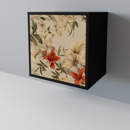 BLOOMING HARMONY 1-Door Sideboard in Black Finish