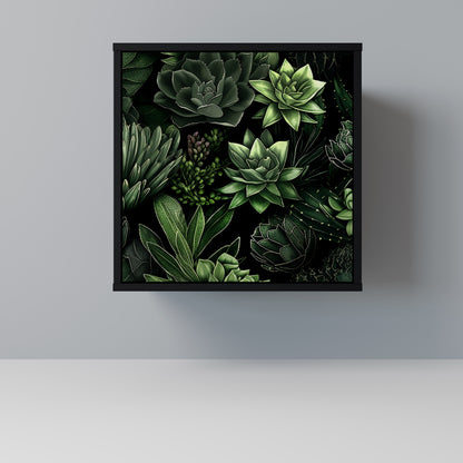SUCCULENT JUNGLE 1-Door Sideboard in Black Finish