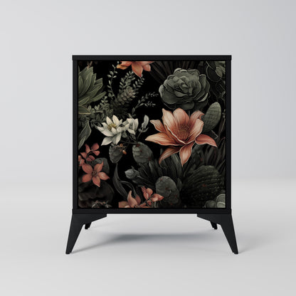 SECRET VERDURE 1-Door Sideboard in Black Finish