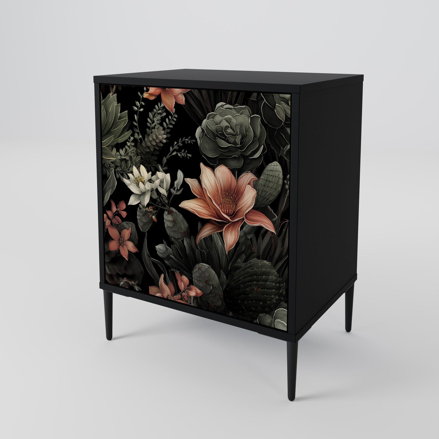 SECRET VERDURE 1-Door Sideboard in Black Finish