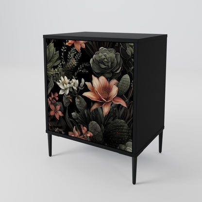 SECRET VERDURE 1-Door Sideboard in Black Finish