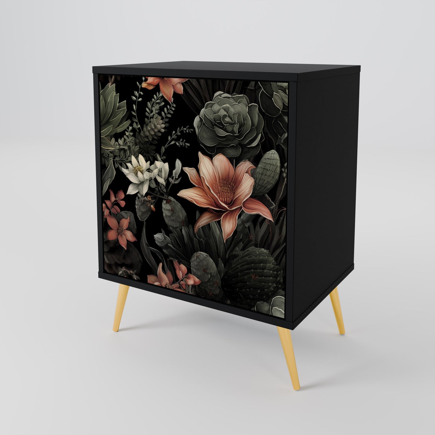 SECRET VERDURE 1-Door Sideboard in Black Finish