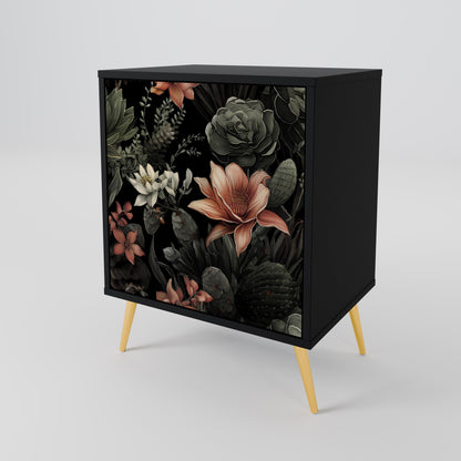 SECRET VERDURE 1-Door Sideboard in Black Finish