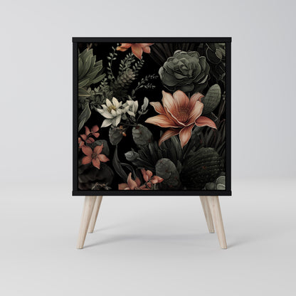 SECRET VERDURE 1-Door Sideboard in Black Finish