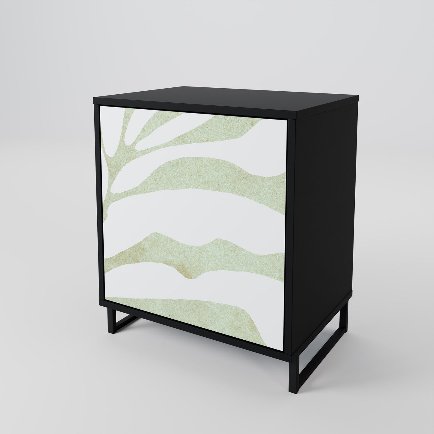 BOTANICAL SPARK 1-Door Sideboard in Black Finish