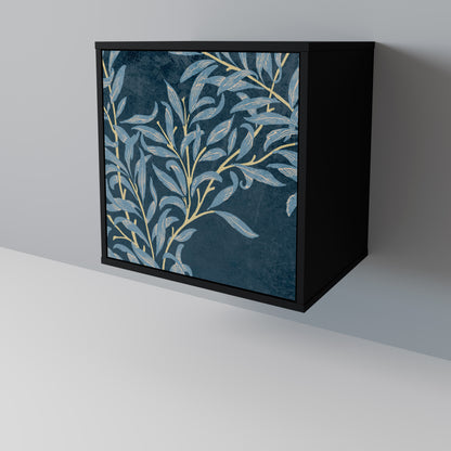 BLUE LEAVES 1-Door Sideboard in Black Finish