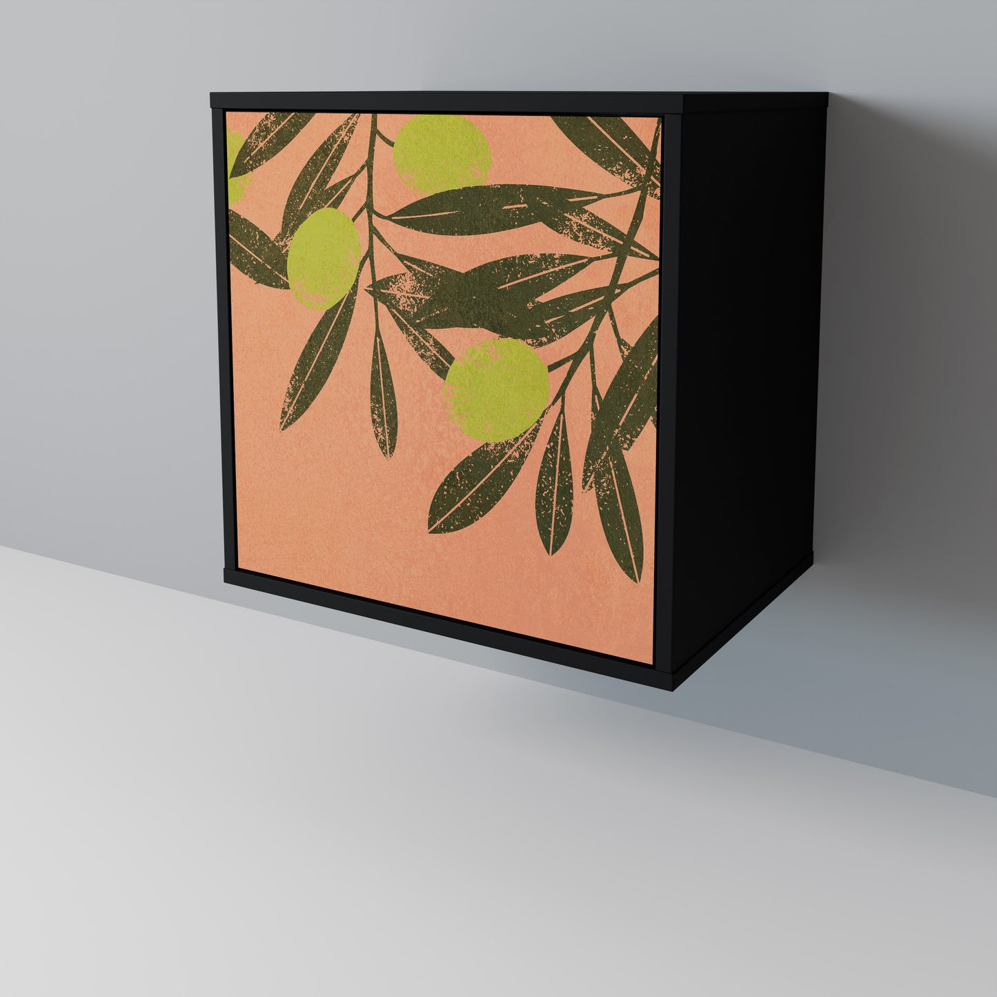 JUICY OLIVES 1-Door Sideboard in Black Finish