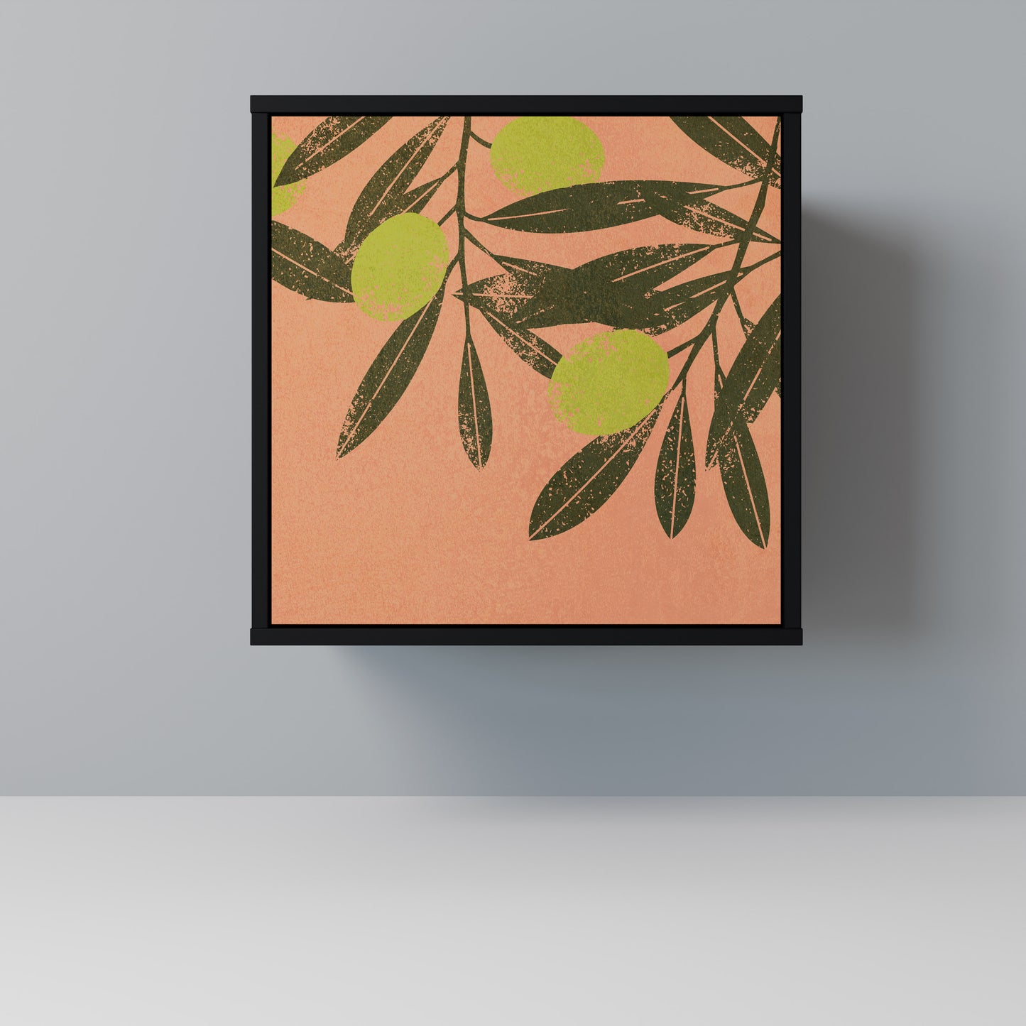 JUICY OLIVES 1-Door Sideboard in Black Finish