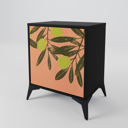 JUICY OLIVES 1-Door Sideboard in Black Finish
