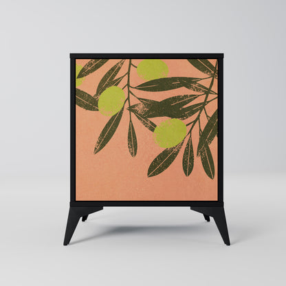 JUICY OLIVES 1-Door Sideboard in Black Finish