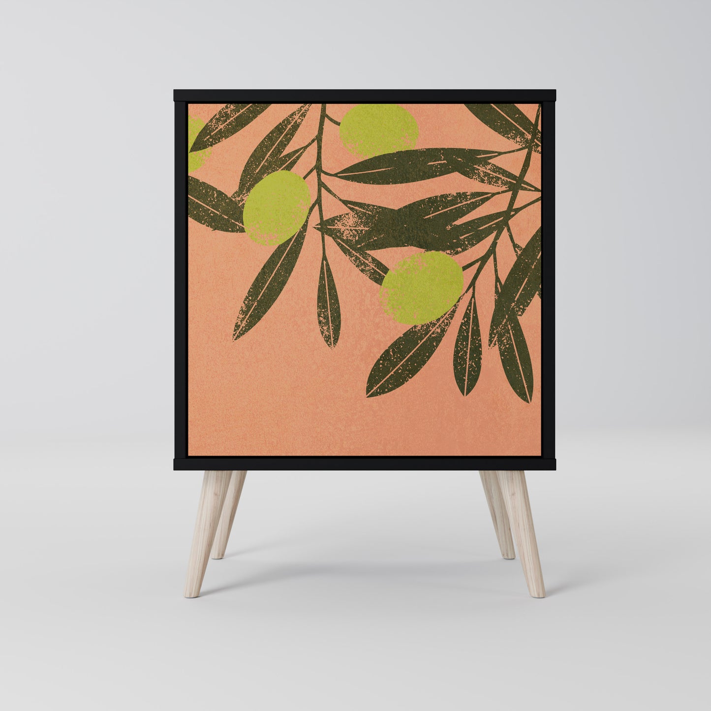 JUICY OLIVES 1-Door Sideboard in Black Finish