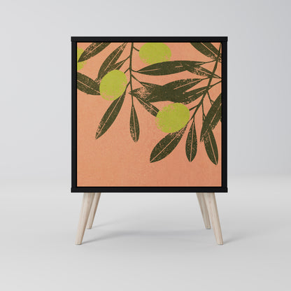 JUICY OLIVES 1-Door Sideboard in Black Finish