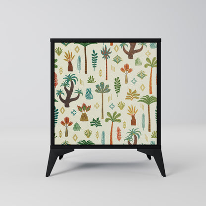 PALM SPRING 1-Door Sideboard in Black Finish