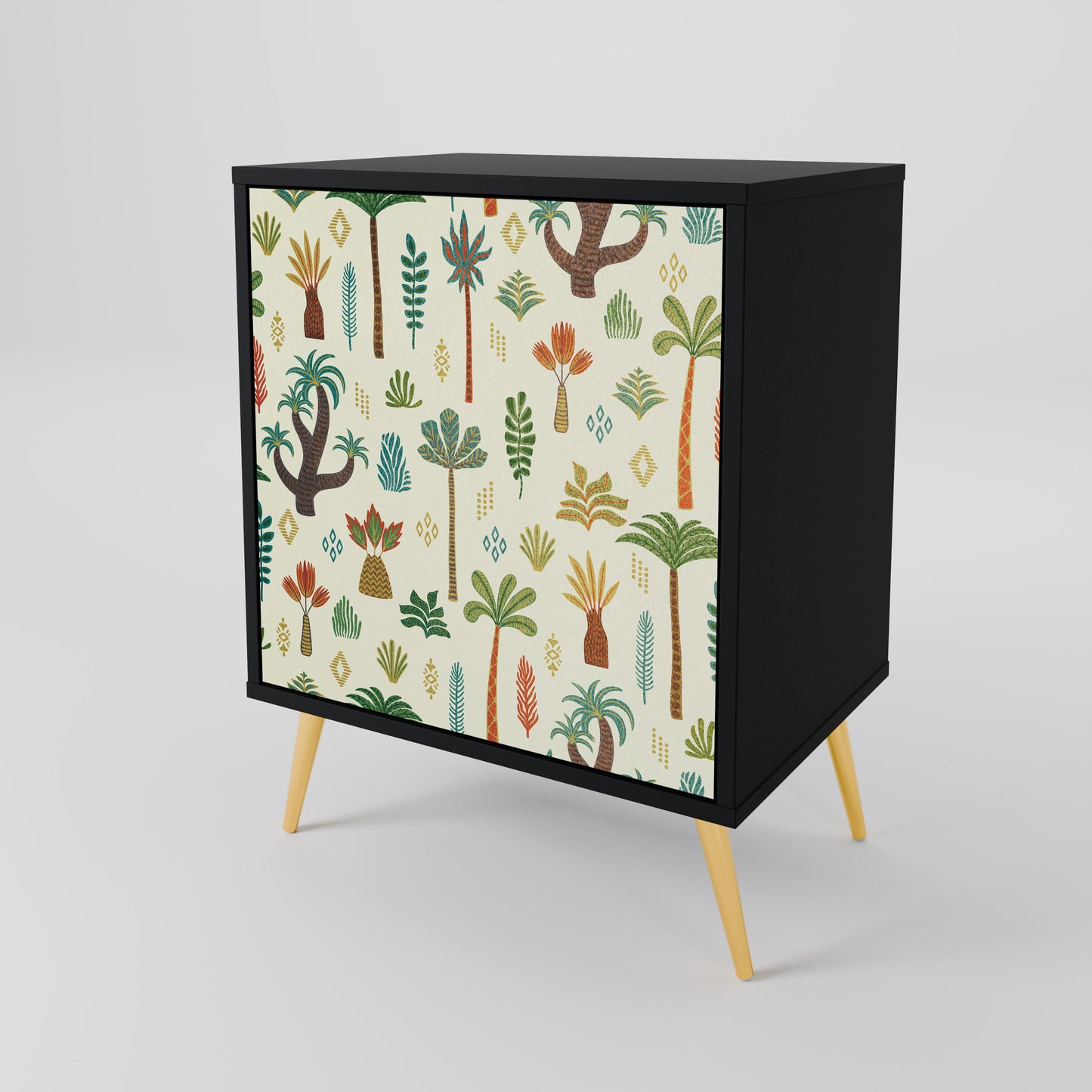 PALM SPRING 1-Door Sideboard in Black Finish