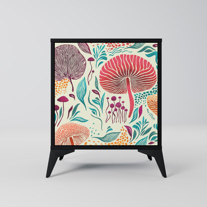 FUNGUS FANTASY 1-Door Sideboard in Black Finish