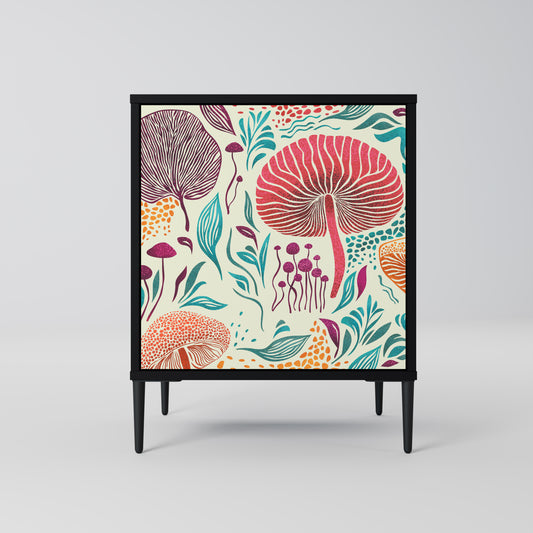 FUNGUS FANTASY 1-Door Sideboard in Black Finish