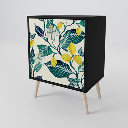 LEMON TREE 1-Door Sideboard in Black Finish