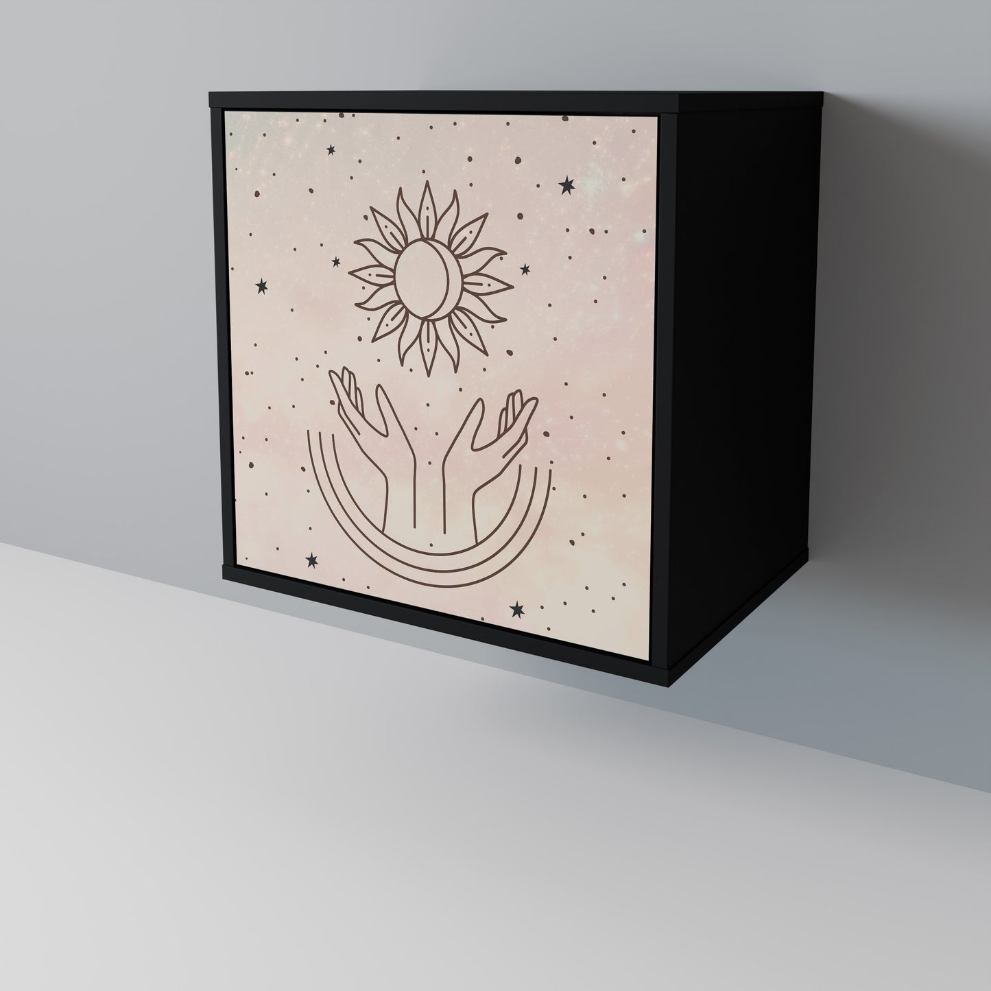 DELICATE BEAUTY 1-Door Sideboard in Black Finish