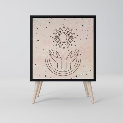 DELICATE BEAUTY 1-Door Sideboard in Black Finish