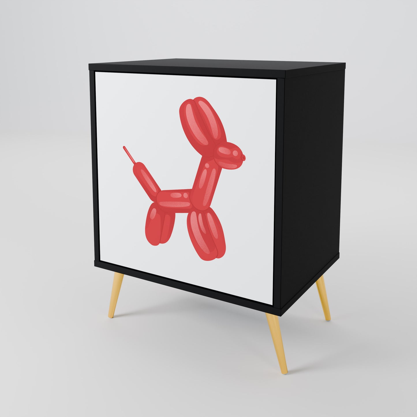 Credenza a 1 anta CHILDHOOD MEMORY con finitura nera