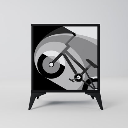 BIKE ENERGY 1-Door Sideboard in Black Finish