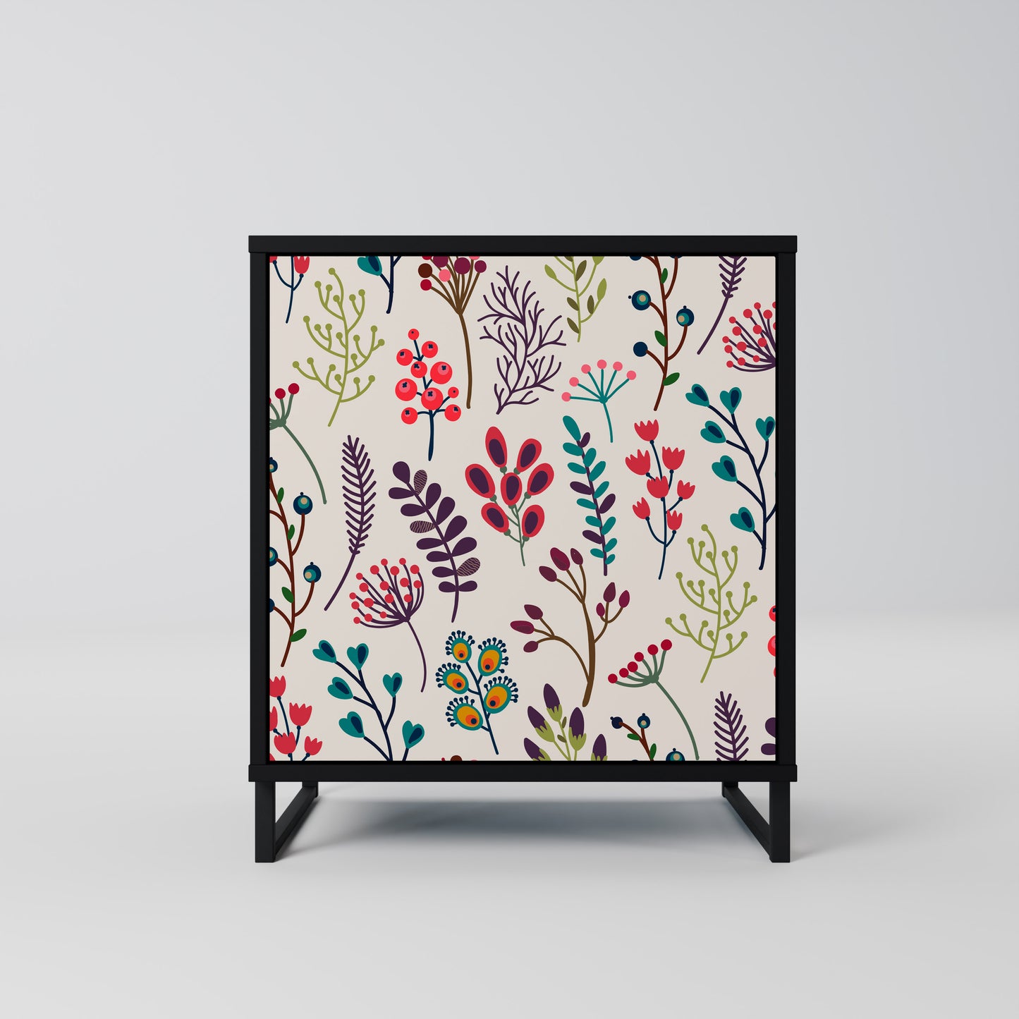 AUTUMN SUNDRIES 1-Door Sideboard in Black Finish