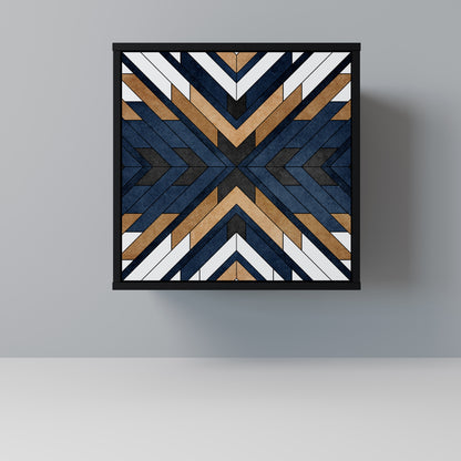 Credenza ARTFUL GEOMETRY a 1 anta con finitura nera